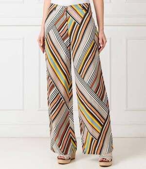 Tory Burch Pants Size 12 NWT $598 Multicolor Striped Wide Leg High Rise Trousers
